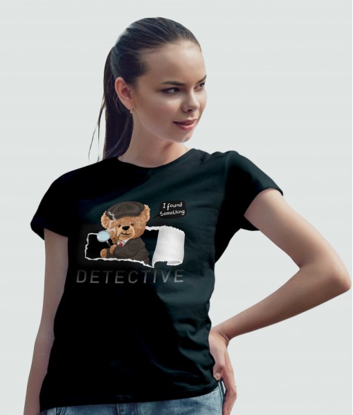 Дамска тениска с щампа Мечета Detective bear